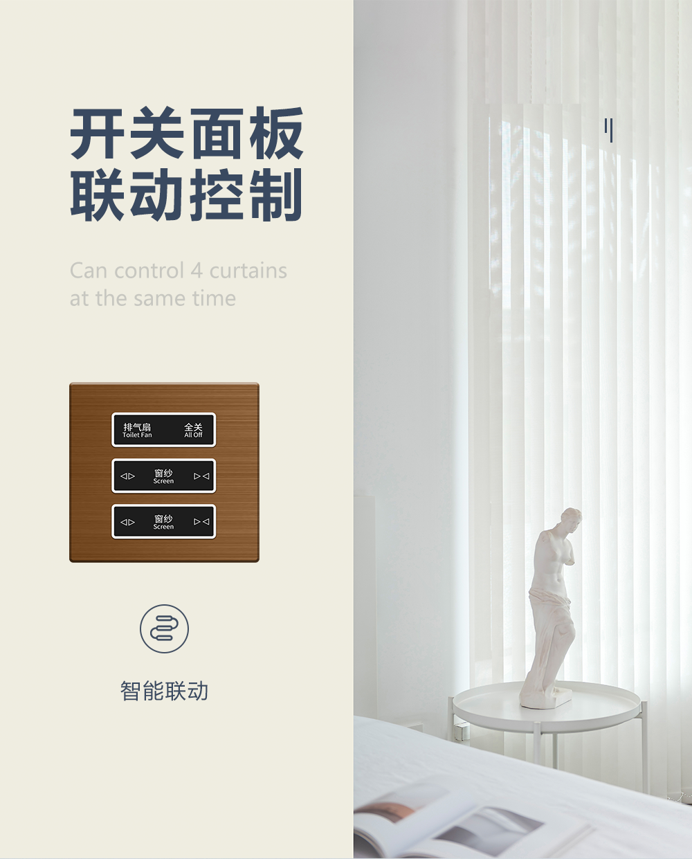 4路窗簾控制面板模塊
